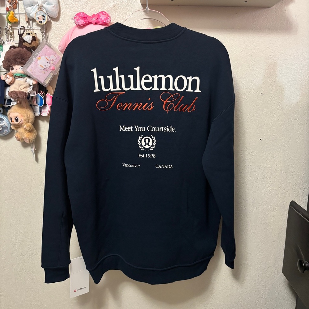 NWT Lululemon Heavyweight Fleece Pullover Tennis Club Sweater Blue Size M - Picture 5 of 5